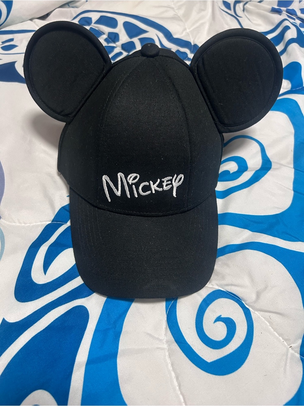 Disney Black Hat with Blue Disney Logo Tag
